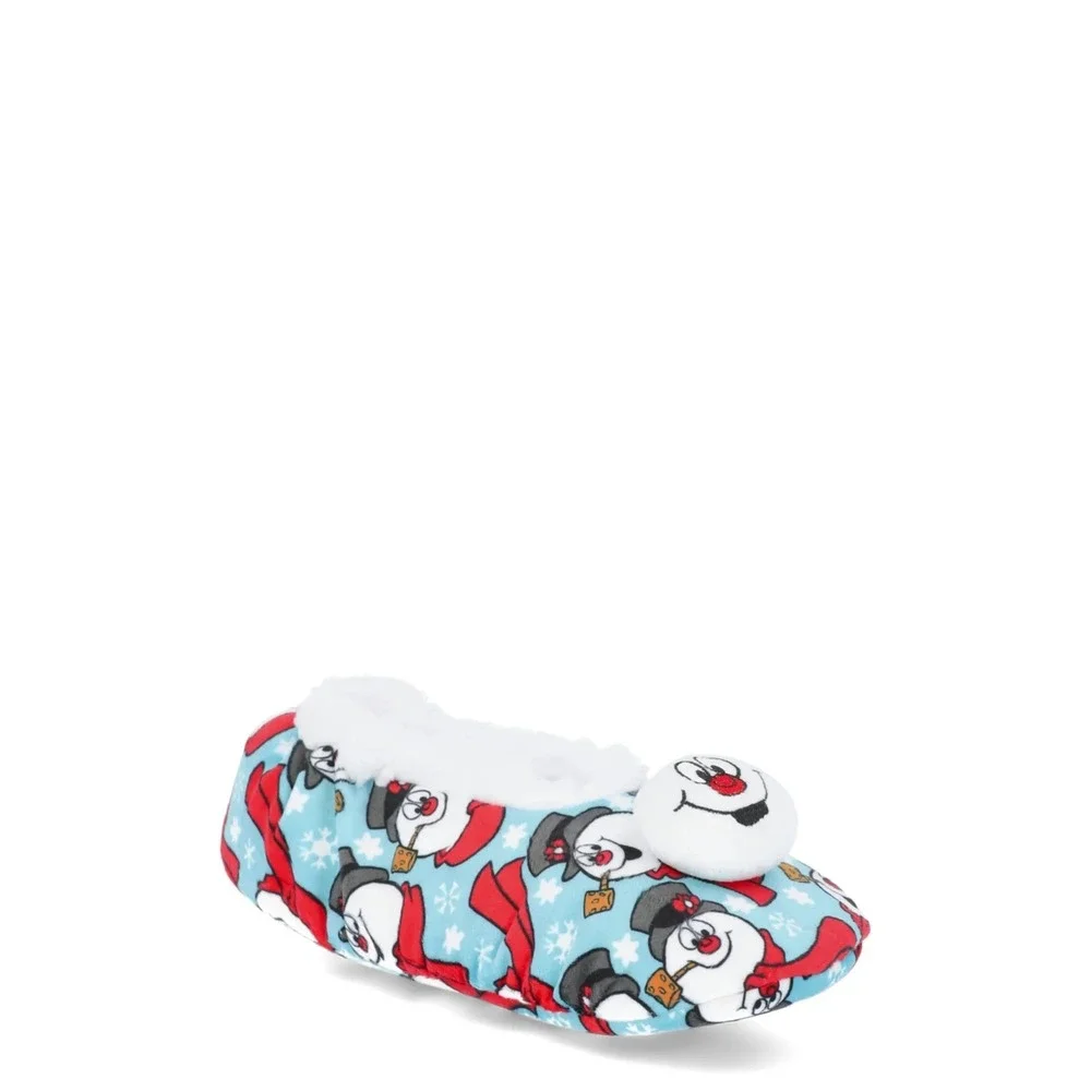 Frosty the Snowman Women's Holiday Fuzzy Babba 3D Slipper Socks Shoe Size 7-9.5